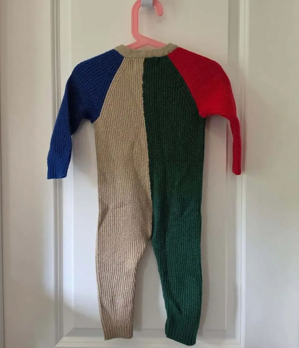 Old Navy SoSoft Colorblock Primary Knit One-Piece Romper for Baby Sz 12-18M NWT
